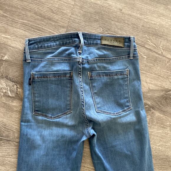 Parker Smith Light Wash Ankle Raw Hem High Waist Skinny Jeans Size 2/26 - Picture 4 of 13